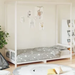 vidaXL Kinderbett Weiß 80x200 cm Massivholz Kiefer