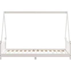 vidaXL Kinderbett Weiß 90x190 cm Massivholz Kiefer