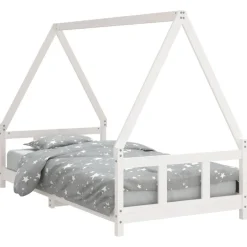 vidaXL Kinderbett Weiß 90x190 cm Massivholz Kiefer