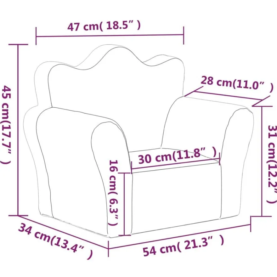 vidaXL Kindersofa Rosa Weich Plüsch