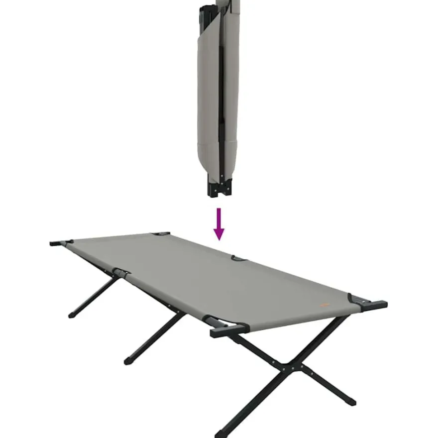 vidaXL Klapp Schlafbett fürs Camping Grau 210 x 80 x 46 cm