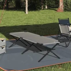 vidaXL Klapp Schlafbett fürs Camping Grau 210 x 80 x 46 cm