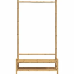 vidaXL Kleiderständer mit Ablagen 103x40x183 cm Bambus