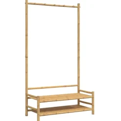 vidaXL Kleiderständer mit Ablagen 103x40x183 cm Bambus
