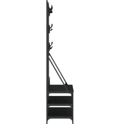 vidaXL Kleiderständer mit Schuhablage Schwarz 100x40x184 cm