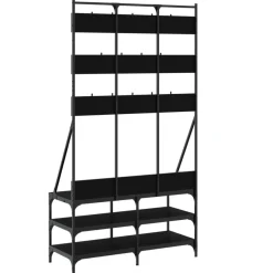 vidaXL Kleiderständer mit Schuhablage Schwarz 100x40x184 cm