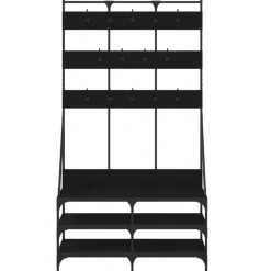 vidaXL Kleiderständer mit Schuhablage Schwarz 100x40x184 cm