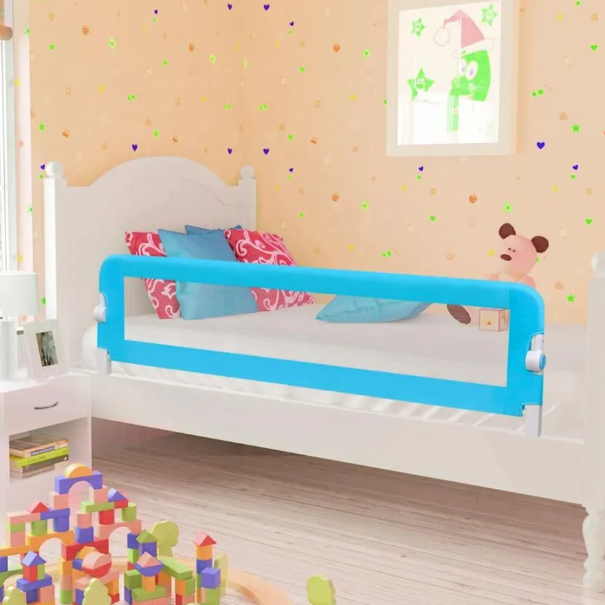 vidaXL Kleinkind-Bettschutzgitter Blau 120x42 cm Polyester
