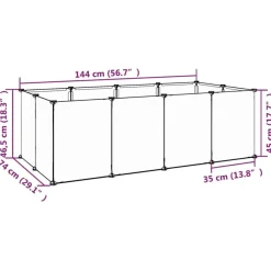 vidaXL Kleintierkäfig Schwarz 144x74x46,5 cm PP und Stahl