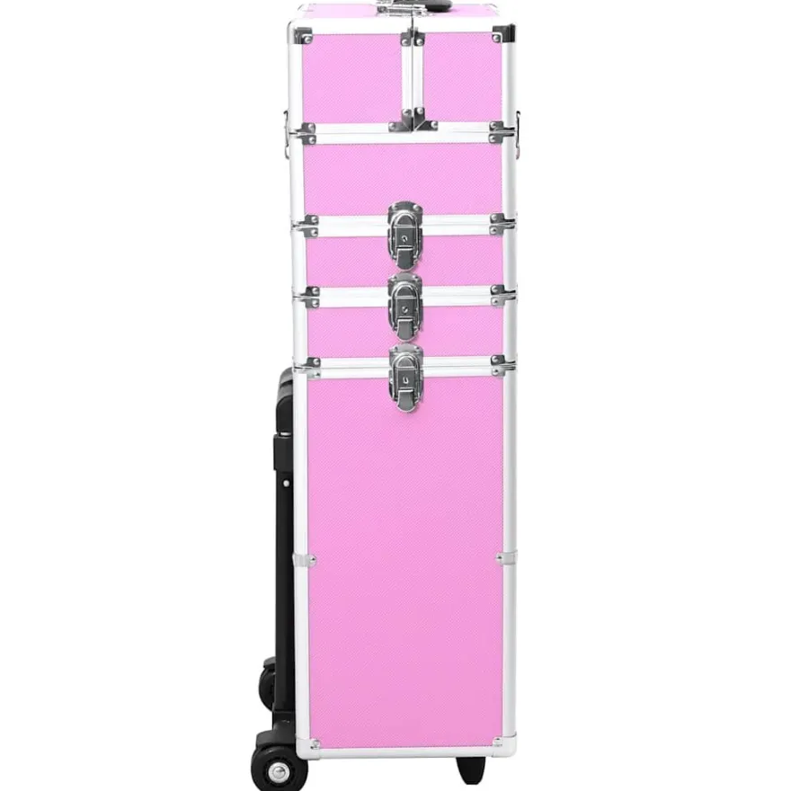 vidaXL Kosmetikkoffer Aluminium Rosa