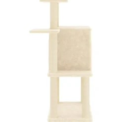 vidaXL Kratzbaum mit Sisal-Kratzsäulen Creme 97 cm