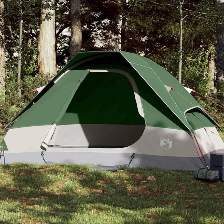 vidaXL Kuppel-Campingzelt 2 Personen Grün Wasserdicht