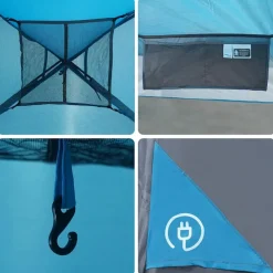 vidaXL Kuppel-Familienzelt 6 Personen Blau Wasserdicht
