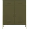 vidaXL Lagerschrank Olivgrün 80x35x101,5 cm Stahl