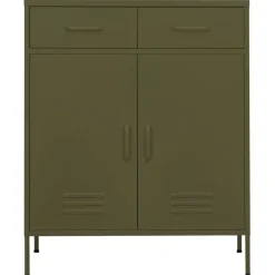 vidaXL Lagerschrank Olivgrün 80x35x101,5 cm Stahl