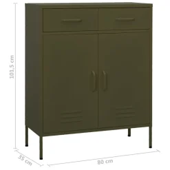 vidaXL Lagerschrank Olivgrün 80x35x101,5 cm Stahl