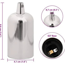 vidaXL Lampenfassungen 2 Stk. Satin-Nickel E27