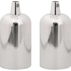 vidaXL Lampenfassungen 2 Stk. Satin-Nickel E27