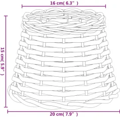 vidaXL Lampenschirm Braun Ø20x15 cm Korbweide
