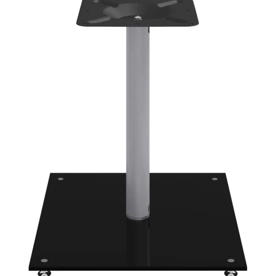 vidaXL Lautsprecher-Ständer 2 Stk. Schwarz & Silbern Hartglas 1 Säule