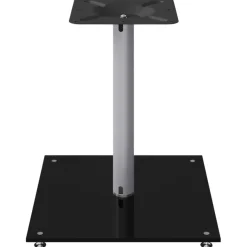 vidaXL Lautsprecher-Ständer 2 Stk. Schwarz & Silbern Hartglas 1 Säule