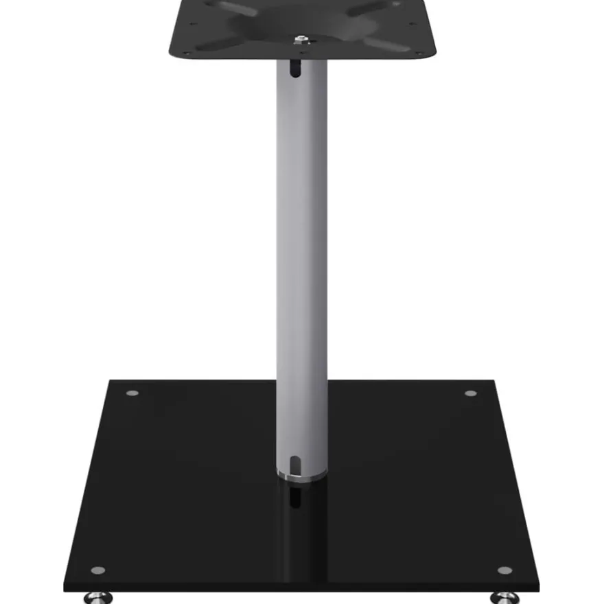 vidaXL Lautsprecher-Ständer 2 Stk. Schwarz & Silbern Hartglas 1 Säule
