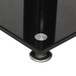 vidaXL Lautsprecher-Ständer 2 Stk. Schwarz & Silbern Hartglas 1 Säule