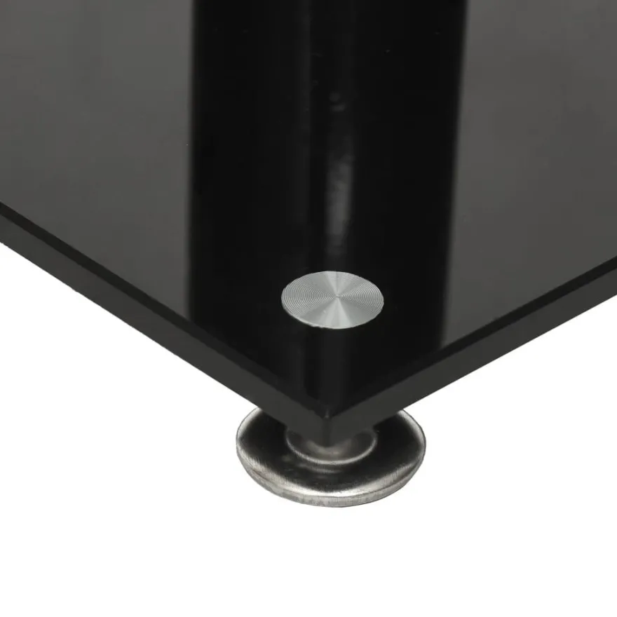 vidaXL Lautsprecher-Ständer 2 Stk. Schwarz & Silbern Hartglas 1 Säule