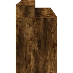 vidaXL LED-Schreibtisch Räuchereiche 140x55x91 cm Holzwerkstoff