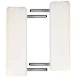 vidaXL Massageliege Klappbar 2-Zonen mit Aluminiumgestell Cremeweiß