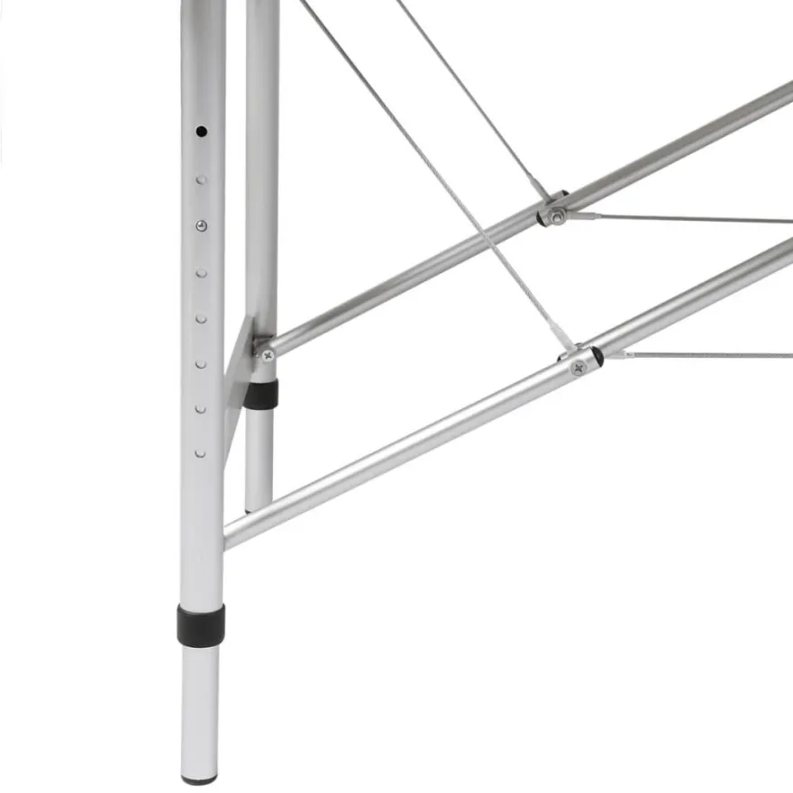 vidaXL Massageliege Klappbar 2-Zonen mit Aluminiumgestell Cremeweiß