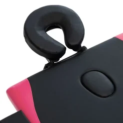 vidaXL Massageliege Klappbar 2-Zonen mit Holzgestell Schwarz und Rosa