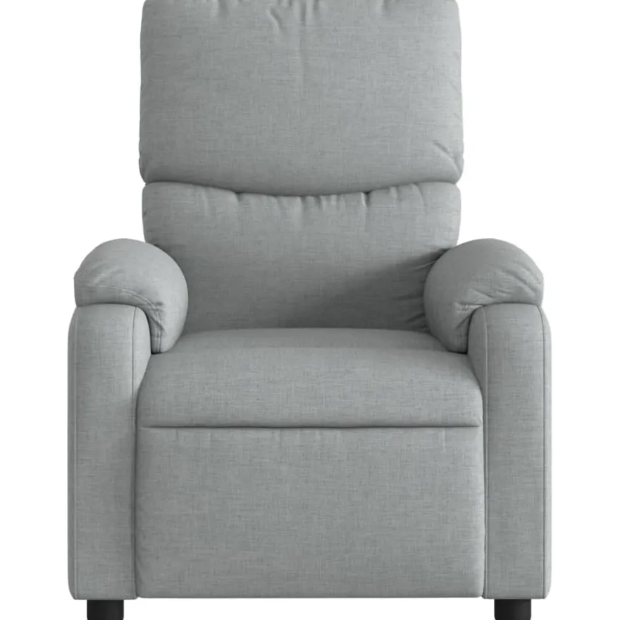 vidaXL Massage-Relaxsessel, hellgrauer Stoff