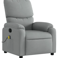 vidaXL Massage-Relaxsessel, hellgrauer Stoff