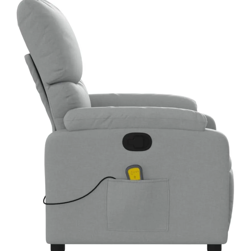 vidaXL Massage-Relaxsessel, hellgrauer Stoff