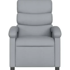 vidaXL Massage-Relaxsessel, hellgrauer Stoff