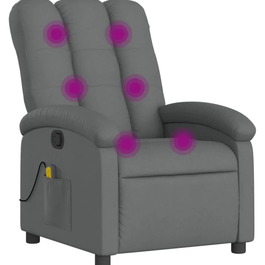 vidaXL Massage-Relaxsessel, Stoff, Dunkelgrau