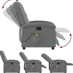 vidaXL Massage-Relaxsessel, Stoff, Dunkelgrau