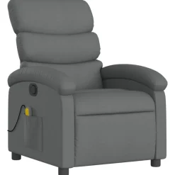 vidaXL Massage-Relaxsessel, Stoff, Dunkelgrau