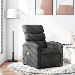 vidaXL Massage-Relaxsessel, Stoff, Dunkelgrau