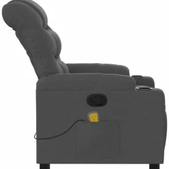 vidaXL Massage-Relaxsessel, Stoff, Dunkelgrau