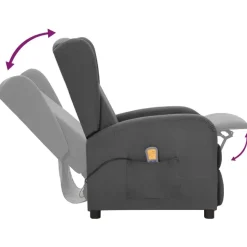 vidaXL Massagesessel Dunkelgrau Stoff