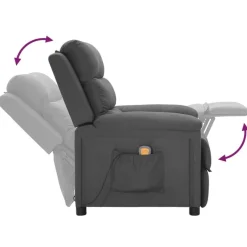 vidaXL Massagesessel Dunkelgrau Stoff