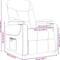 vidaXL Massagesessel Dunkelgrau Stoff