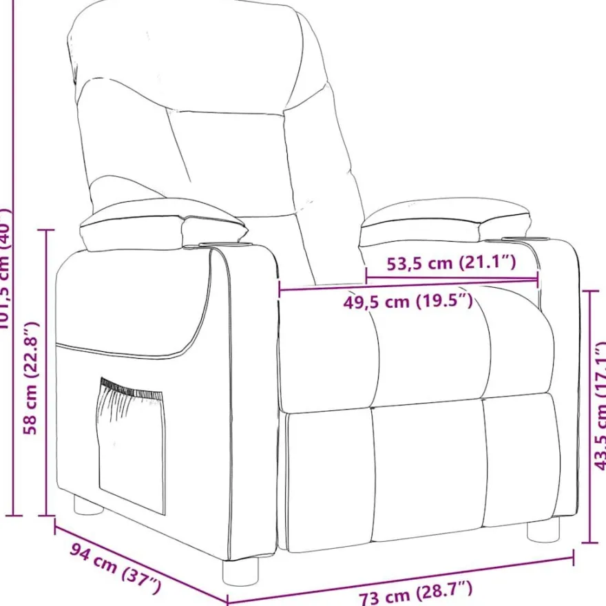 vidaXL Massagesessel Dunkelgrau Stoff