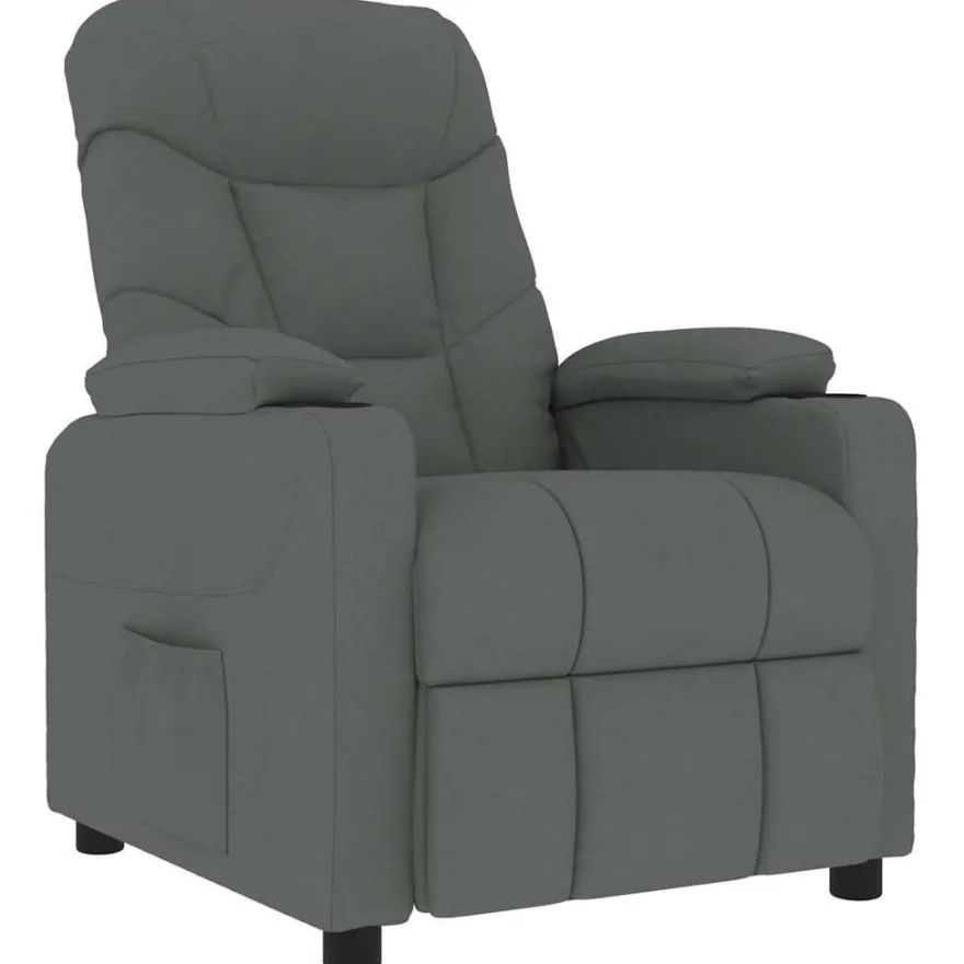 vidaXL Massagesessel Dunkelgrau Stoff