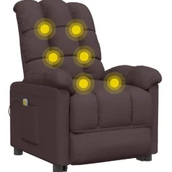 vidaXL Massagesessel Dunkelbraun Stoff