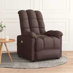 vidaXL Massagesessel Dunkelbraun Stoff