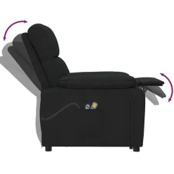 vidaXL Massagesessel Elektrisch Schwarz Stoff