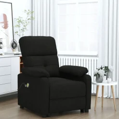 vidaXL Massagesessel Elektrisch Schwarz Stoff